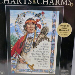 Dimensions Charts & Charms Counted Cross Stitch Kit Native American Wisdom 1996